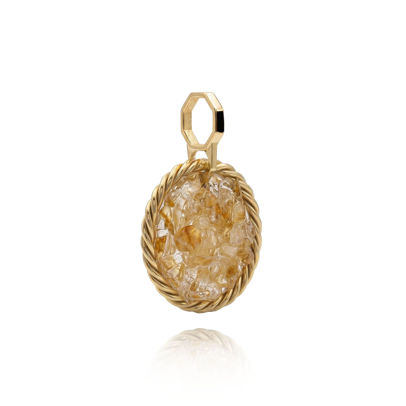 Amulet tensorowy z Cytrynem – Mosiądz pozłacany