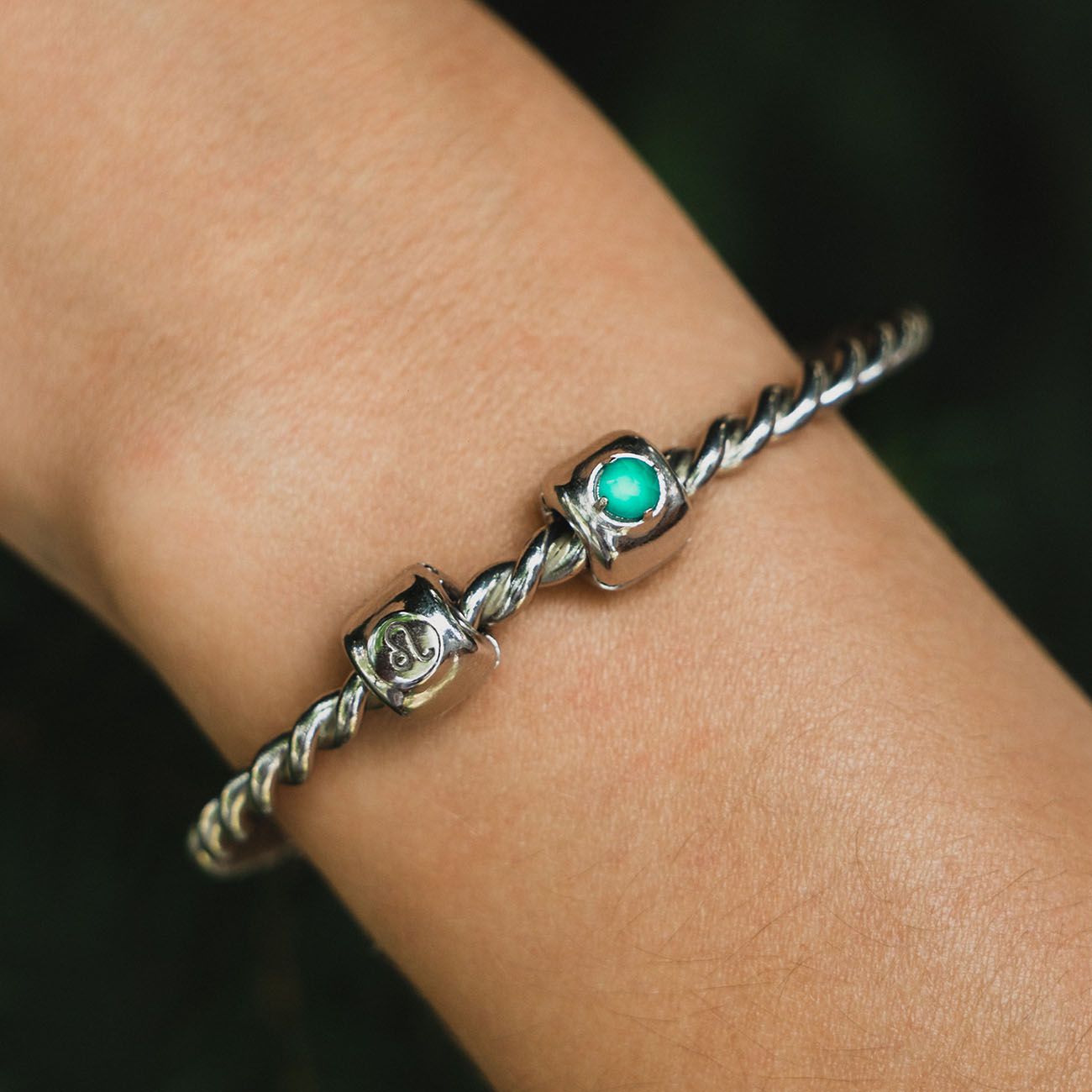 Charms met groene agaat Zilver – Vernieuwing, gezondheid en balans - zilver 925