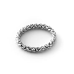 Geplatineerde zilveren tensorring - 925 zilver