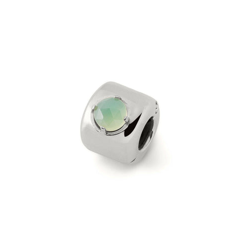 Charms met lichtgroene agaat Zilver – Steen van innerlijke balans en rust - zilver 925