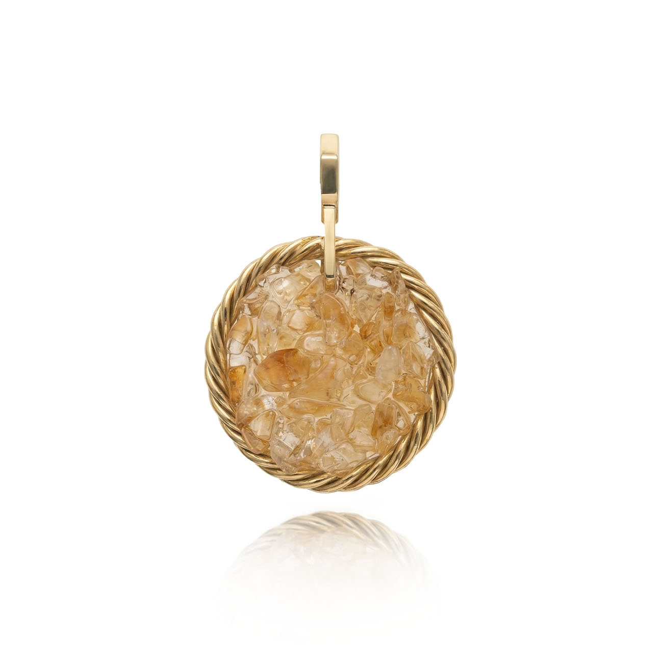 Amulet tensorowy z Cytrynem – Mosiądz pozłacany