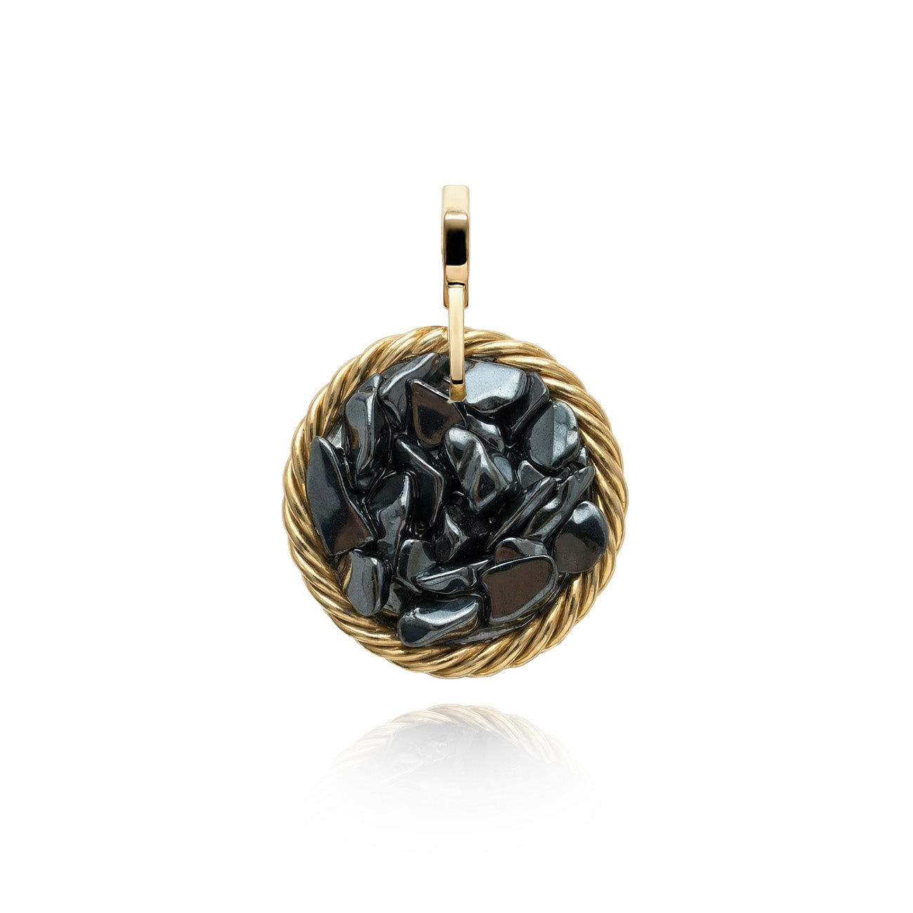 Amulet tensorowy z Hematytem – Mosiądz pozłacany