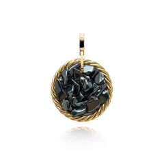 Amulet tensorowy z Hematytem – Mosiądz pozłacany