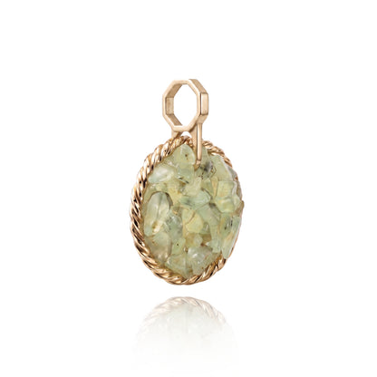 Amulet tensorowy z Prehnitem - Srebro 925 pozłacane