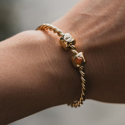 Charms met zonnesteen Verguld – Zelfvertrouwen, vreugde en wilskracht - zilver 925