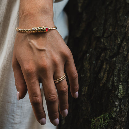 Berkana (ᛒ) bedel Verguld – amulet voor groei en wedergeboorte - zilver 925