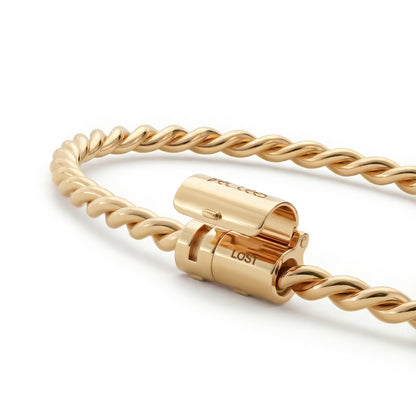 Miedziana bransoletka tensorowa w kolorze złotym ze srebrnym zapięciem - Kubit Zaginiony (177 MHz)