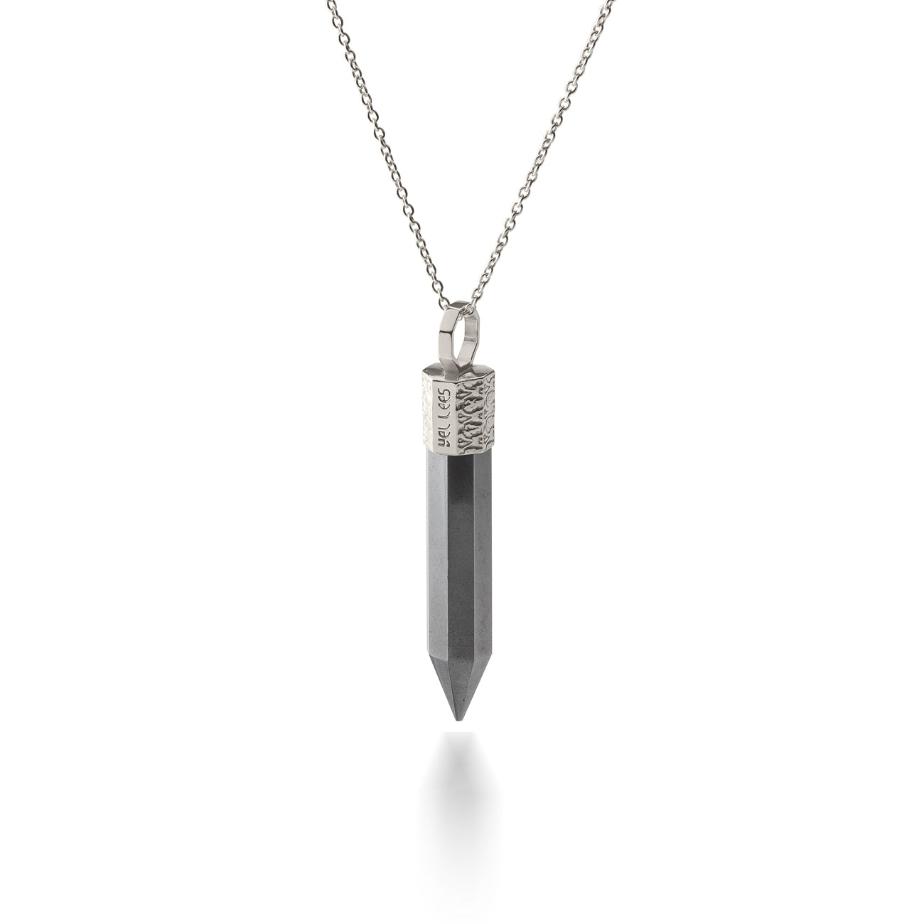 Naszyjnik 44 cm z Czarnym Turmalinem – Srebro 925 pokryte platyną