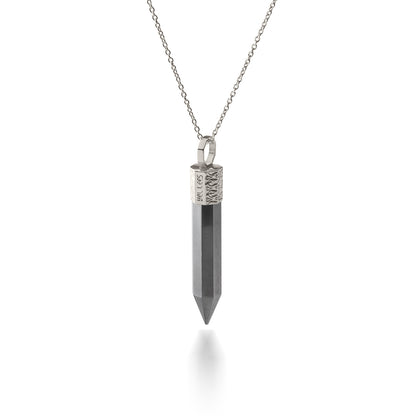 Naszyjnik 44 cm z Czarnym Turmalinem – Srebro 925 pokryte platyną