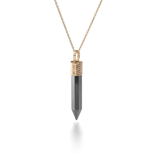 Naszyjnik 44 cm z Czarnym Turmalinem – Srebro 925 pozłacane