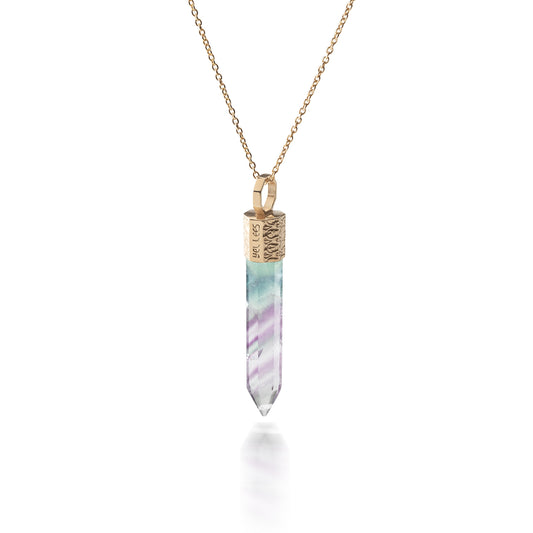 Naszyjnik 44 cm z Fluorytem – Srebro 925 pozłacane