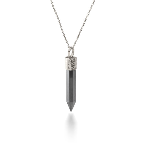 Naszyjnik 44 cm z Hematytem – Srebro 925 pokryte platyną