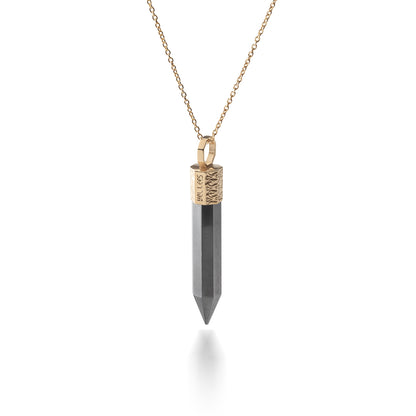 Naszyjnik 44 cm z Hematytem – Srebro 925 pozłacane