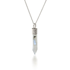 Naszyjnik z Kamieniem Księżycowym – Srebro 925 pokryte platyną