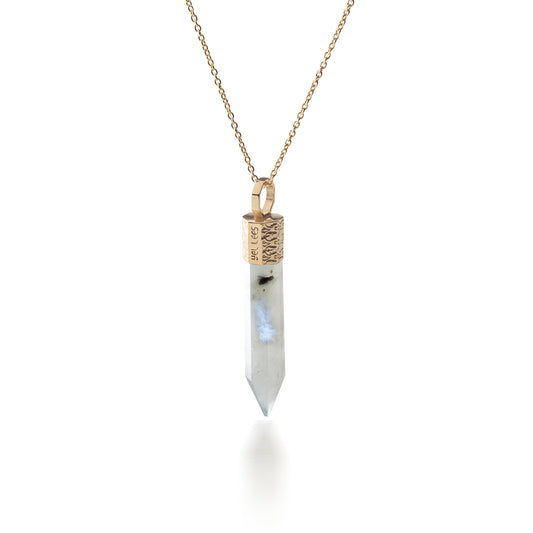 Halsketting met Maansteen – Verguld 925 zilver