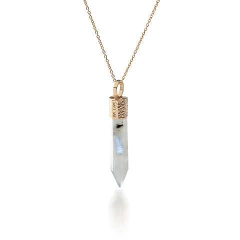 Halsketting met Maansteen – Verguld 925 zilver