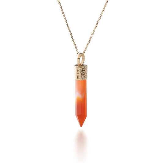 Naszyjnik 44 cm z Karneolem – Srebro 925 pozłacane