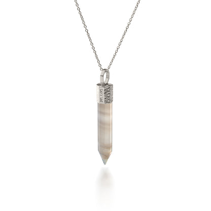 Naszyjnik 44 cm z Onyksem – Srebro 925 pokryte platyną