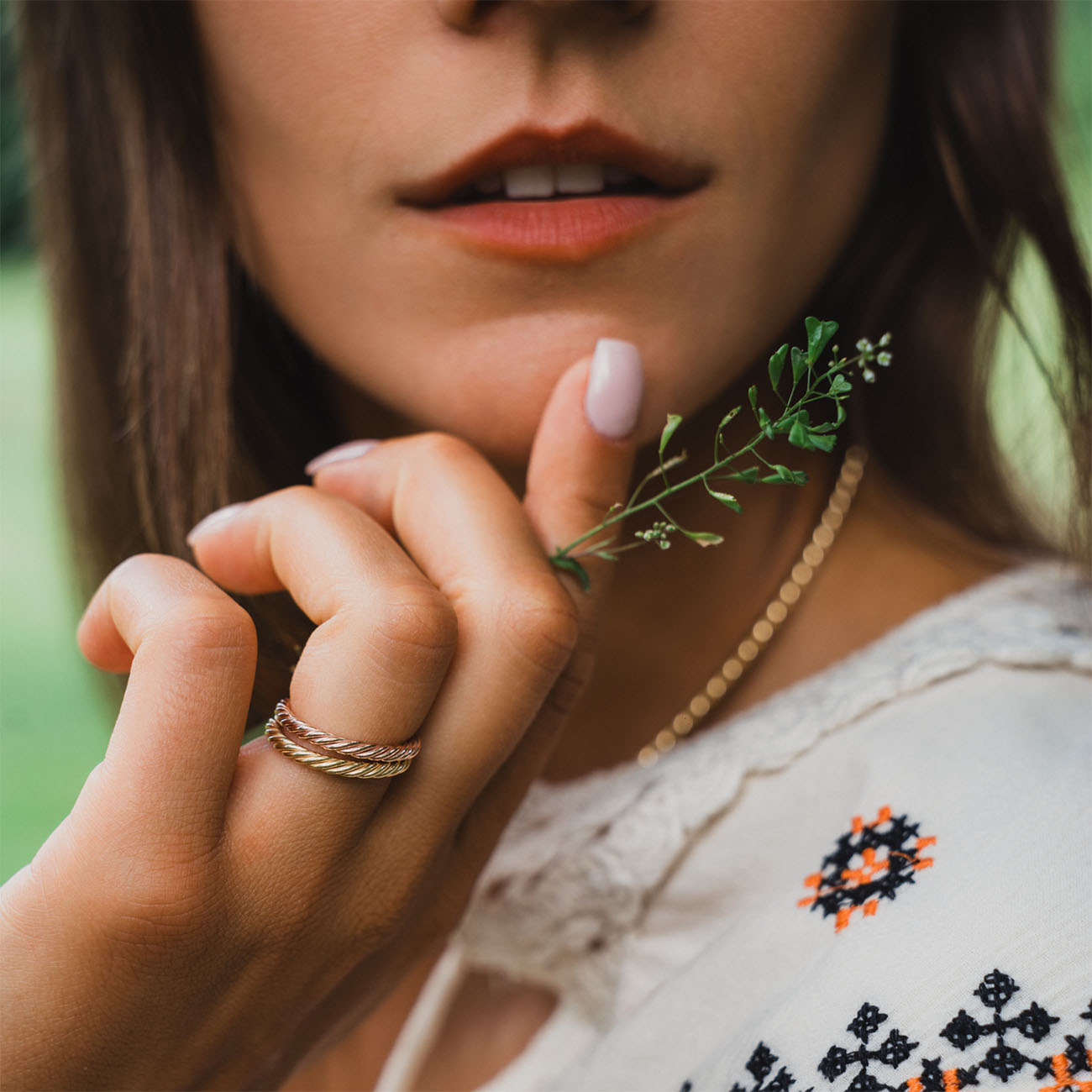 Koperen tensorring in roségoudkleur - Beschermende amulet