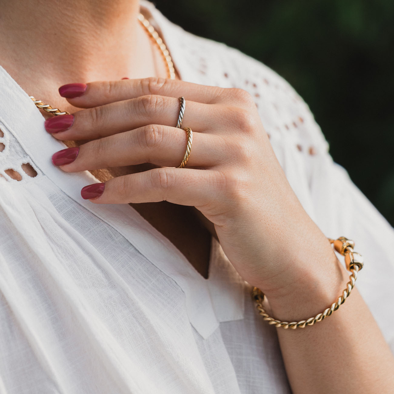 Koperen tensorring in goudkleur - Beschermende amulet