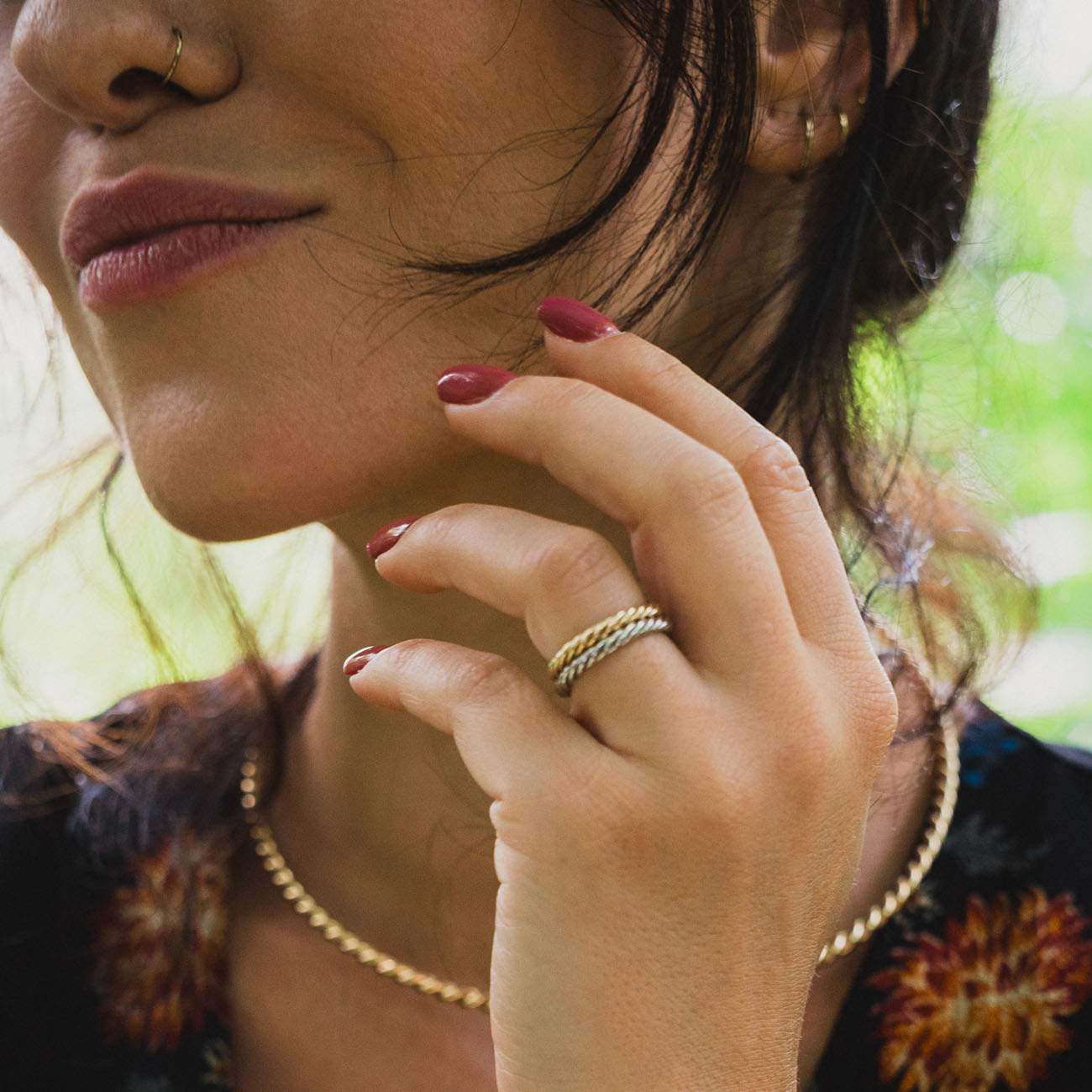 Koperen tensorring in goudkleur - Beschermende amulet