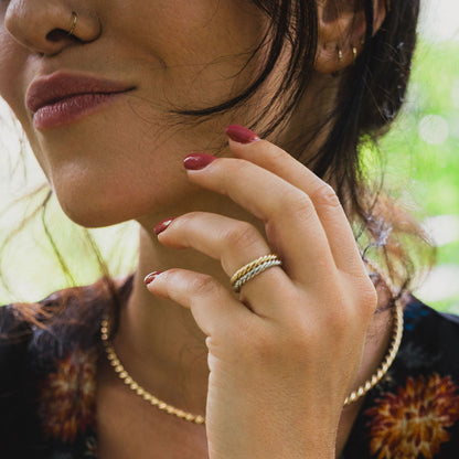 Zilveren tensorring verguld met goud - Beschermend amulet