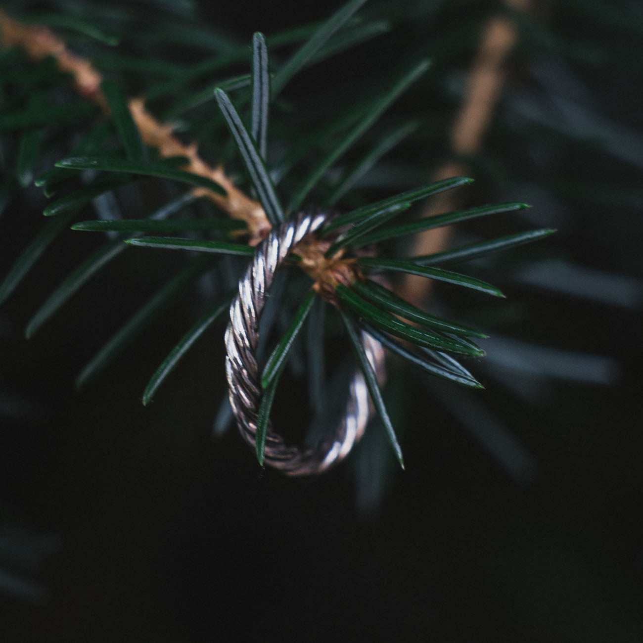 Koperen tensorring in zilverkleur - Beschermende amulet