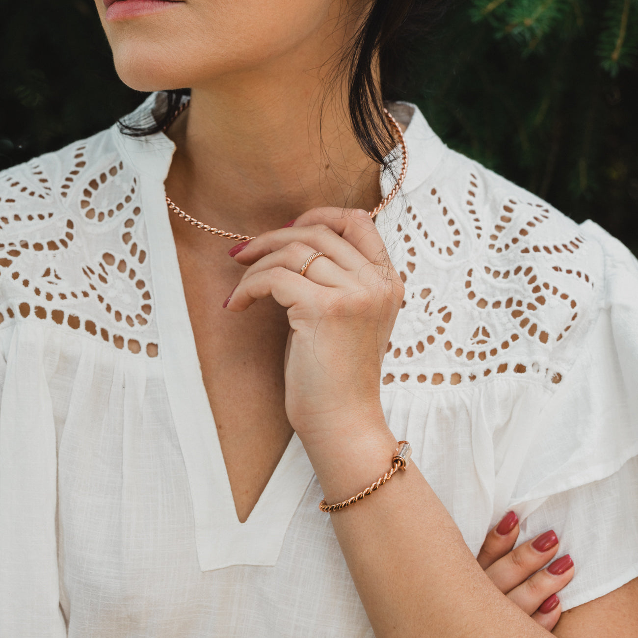 Koperen tensor armband in roségoud kleur - <tc>Elle</tc> Koninklijk (144 MHz)