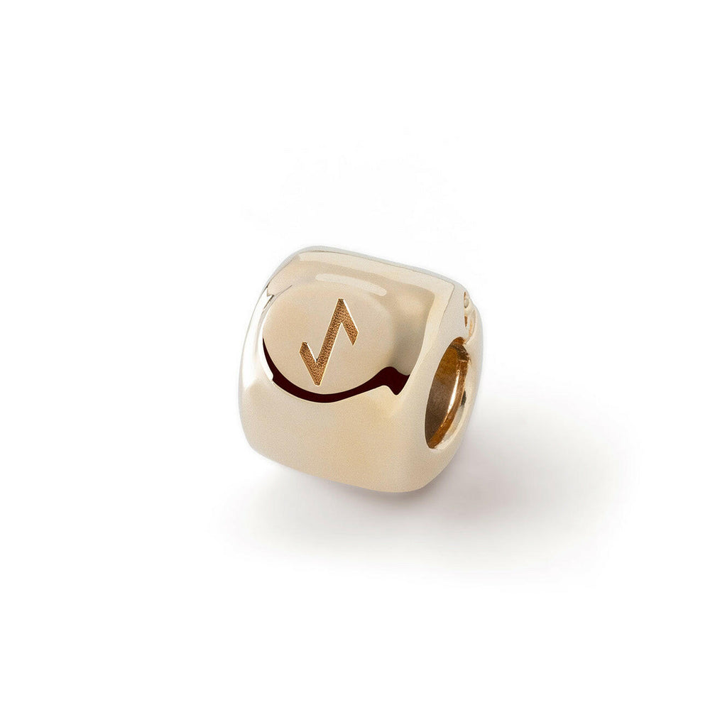Bedel met de rune Eihwaz (ᛇ) Verguld - amulet van evenwicht en doorgang - Messing