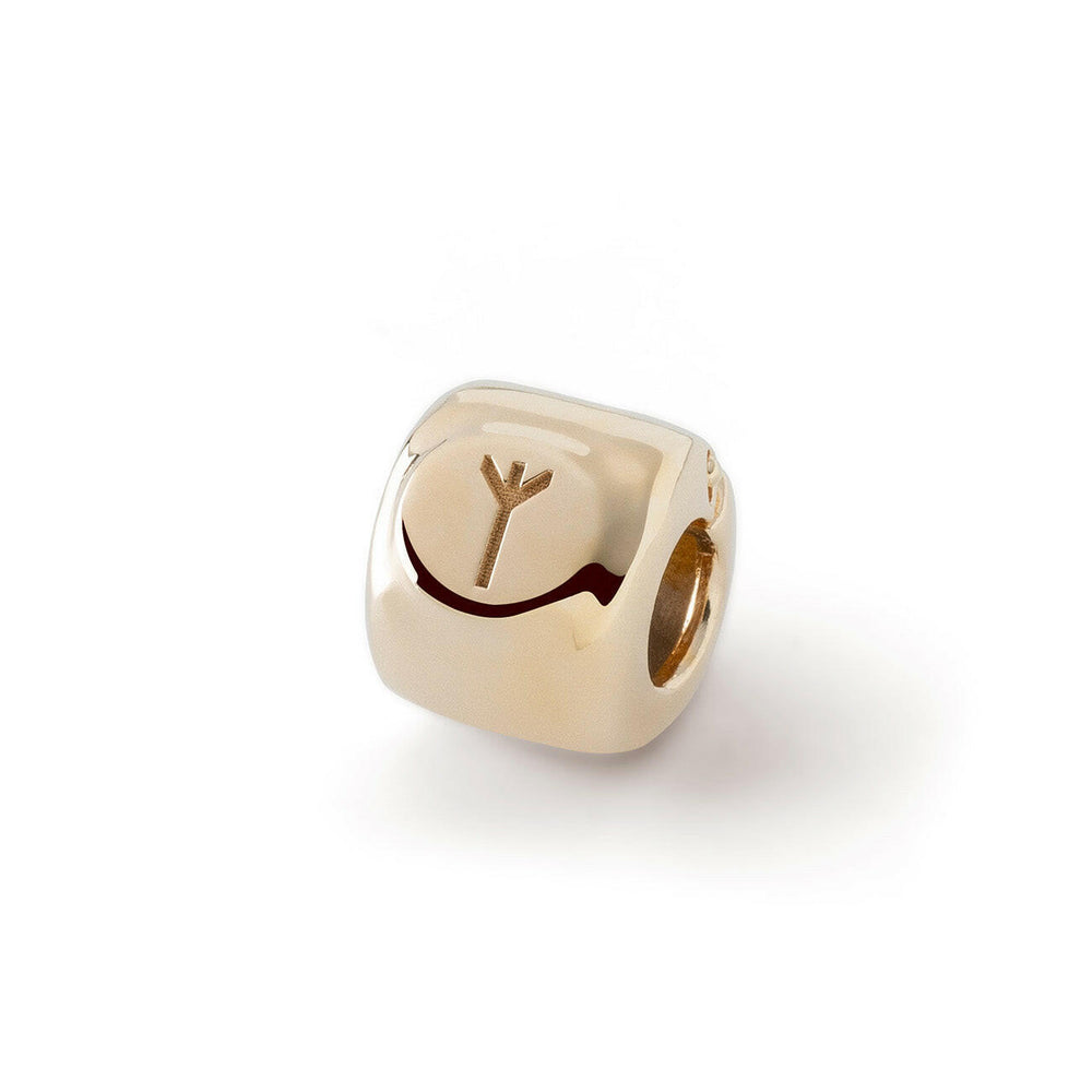 Charms met Algiz rune (ᛉ) Verguld – amulet voor bescherming en intuïtie - zilver 925